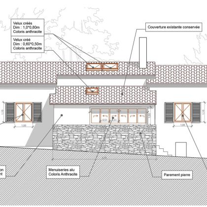 Coupe façade : Extension Frejus